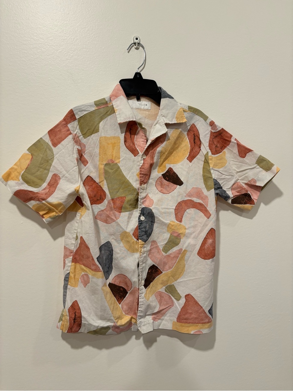 Boys Short-Sleeve Abstract Print Shirt - Multicolor